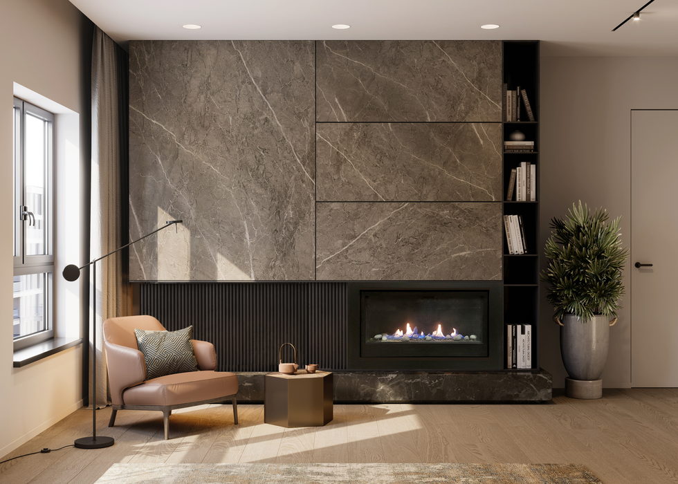 36" Gas Fireplace BOSTON-36-NG-EI - angle view