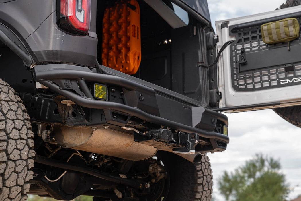 DV8 Offroad 2021-2026 Ford Bronco Rear Tube Bumper – installed on vehicle, image 10 of 20