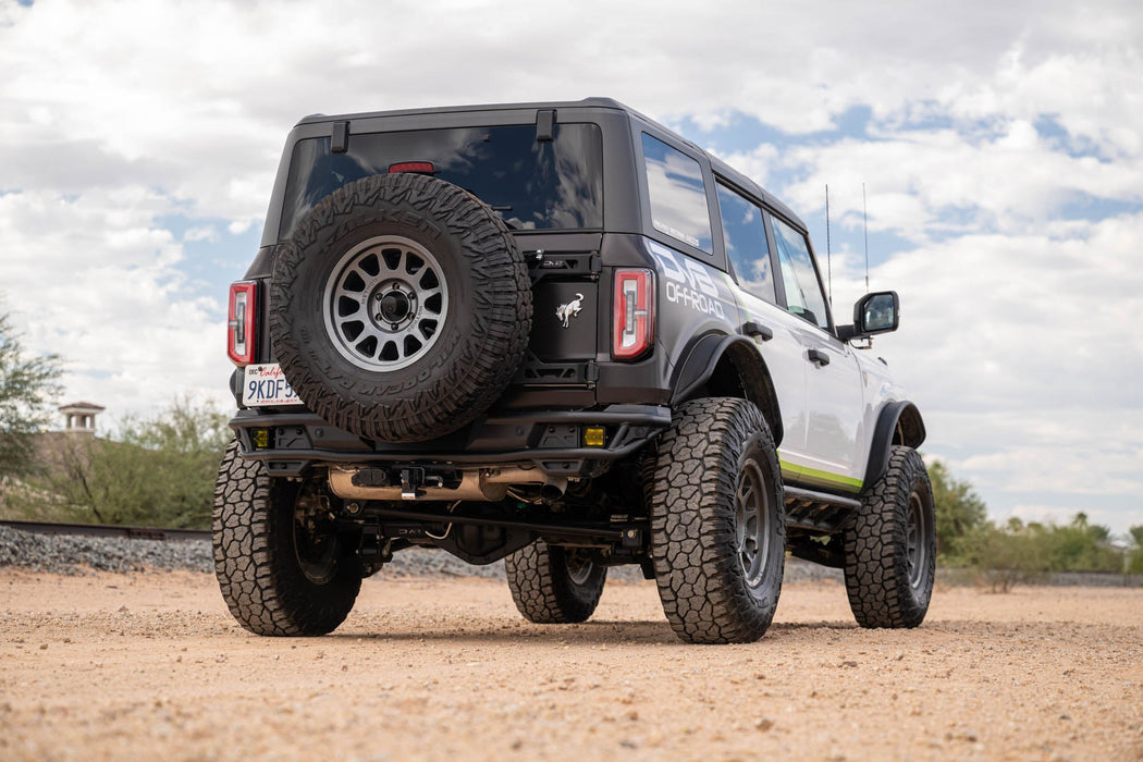 DV8 Offroad 2021-2026 Ford Bronco Rear Tube Bumper – installed on vehicle, image 12 of 20