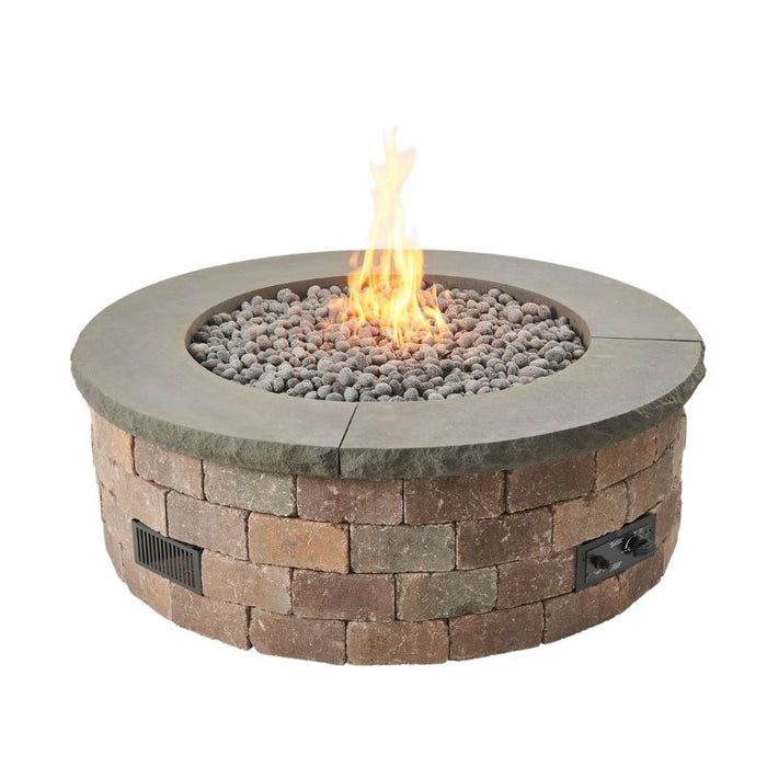 The Outdoor Greatroom Bronson Block Round Gas Fire Pit Kit | BRON52 - View 10