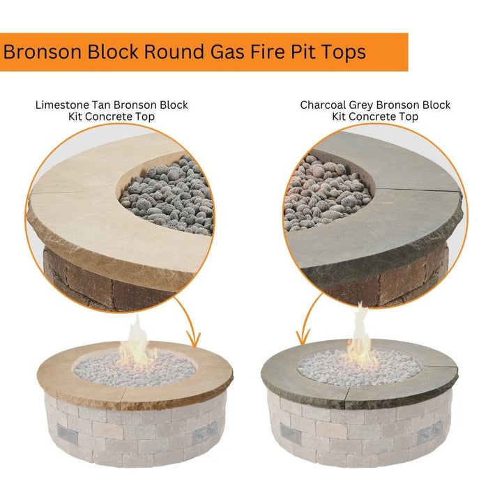 The Outdoor Greatroom Bronson Block Round Gas Fire Pit Kit | BRON52 - View 12