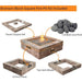 The Outdoor Greatroom Bronson Block Square Gas Fire Pit Kit | BRON51 - Dimensions