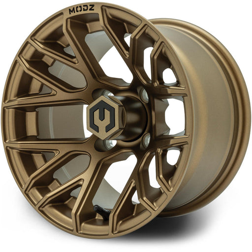 MODZ Matrix 12x7 Matte Bronze Wheel & Gladiator A/P Tire golf cart wheel and tire – view 2