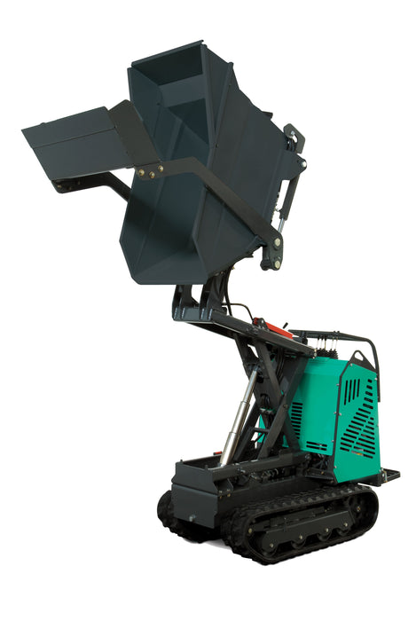 IMER Tracker 1215 Hi-Tip Tracked Mini Dumper with Self-Loading Shovel (Gas – Honda GX)