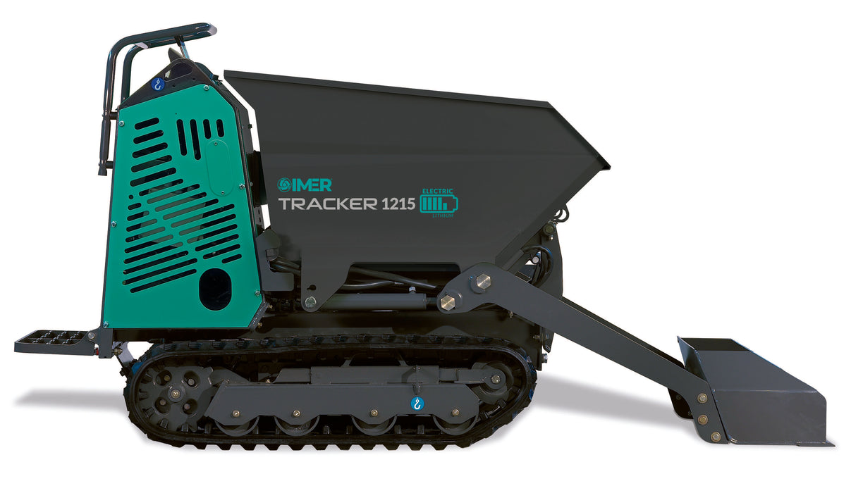IMER Tracker 1215 Hi-Tip Tracked Mini Dumper with Self-Loading Shovel (Electric – 4 HP Lithium)