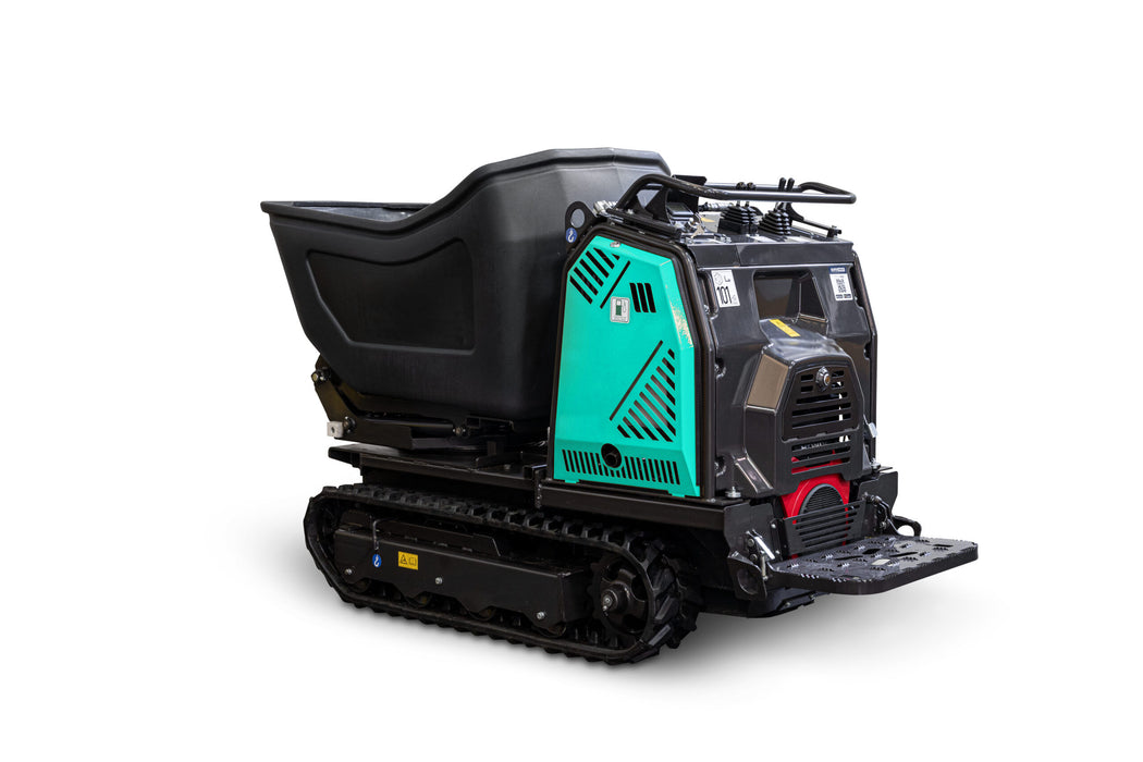IMER Tracker 1624 Tracked Dumper – 2,400 lb Load, Honda iGX800 25 HP – Back Left (Fixed Bucket)