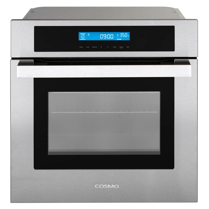 Cosmo 4-Piece Appliance Package - 30-Inch Electric Cooktop, Under Cabinet Range Hood, Wall Oven and Microwave in Stainless Steel (COS-4PKG-136) Cosmo