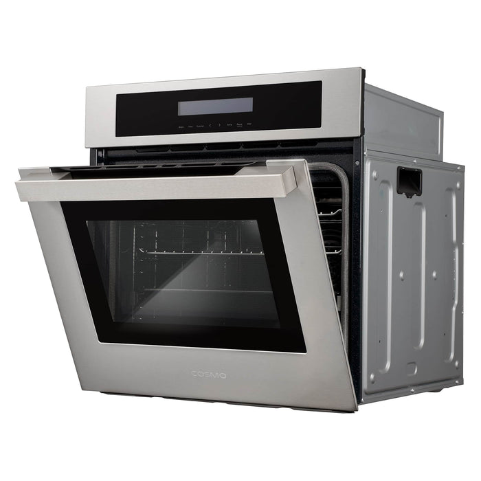 Cosmo 4-Piece Appliance Package - 30-Inch Electric Cooktop, Refrigerator, Wall Oven and Microwave Oven in Stainless Steel (COS-4PKG-144) Cosmo