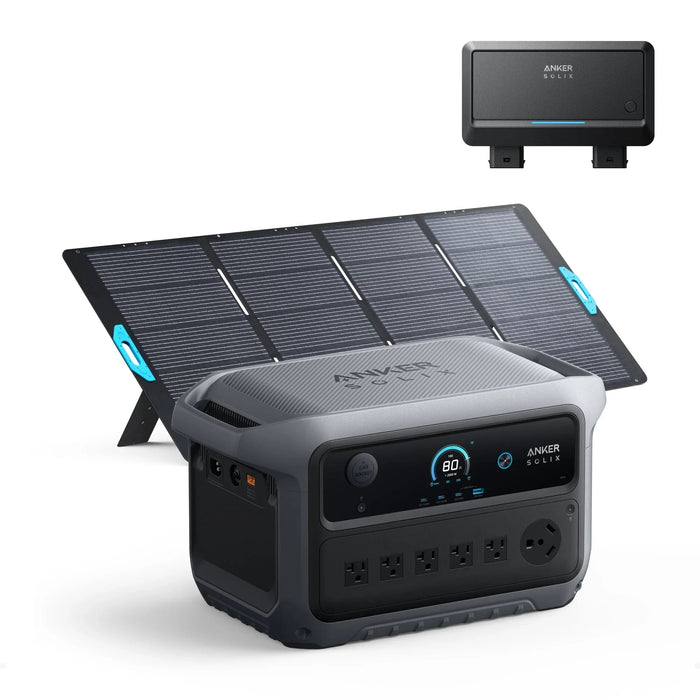 Anker SOLIX C2000 Gen2 Portable Power Station + 400w Solar Panel + Car Alternator Charger - front view