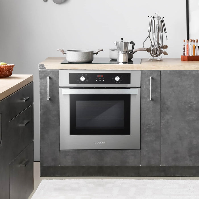 Cosmo 4-Piece Appliance Package - 30-Inch Electric Cooktop, Refrigerator, Wall Oven and Microwave Drawer in Stainless Steel (COS-4PKG-273) Cosmo