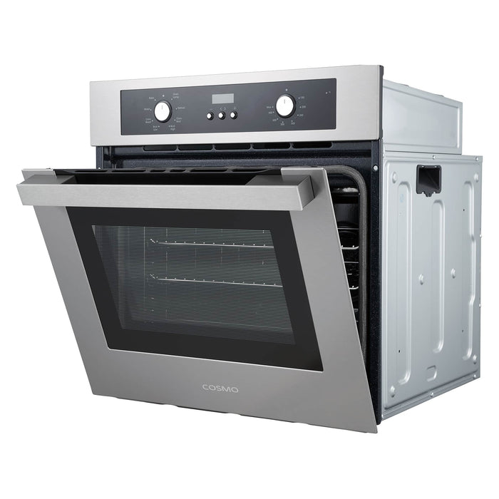 Cosmo 4-Piece Appliance Package - 30-Inch Electric Cooktop, Refrigerator, Wall Oven and Over-the-Range Microwave in Stainless Steel (COS-4PKG-261) Cosmo