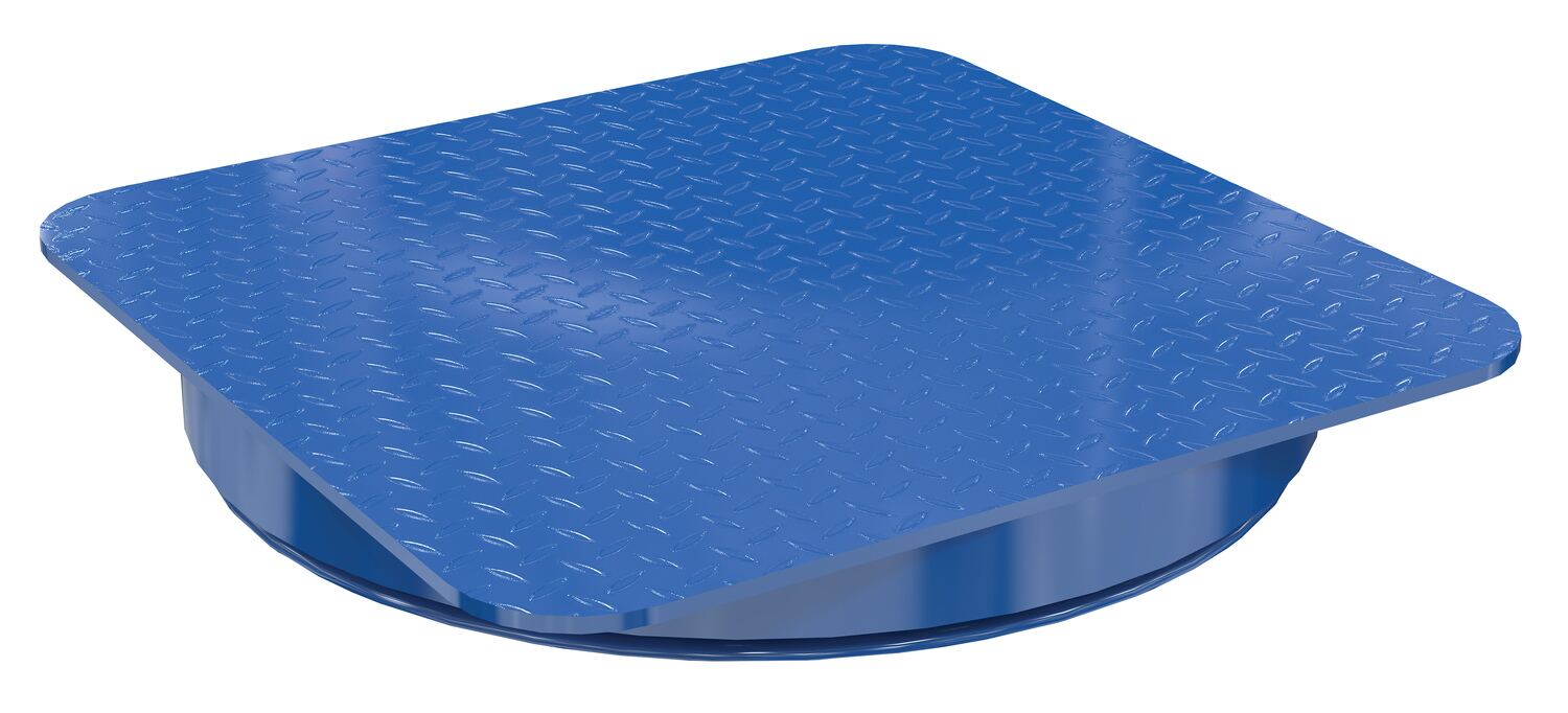 Vestil CA-18-2-TP-STP Steel 18 in. Carousel, 2K Capacity, Square Tread Top Plate Blue