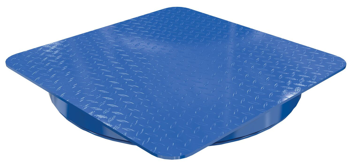 Vestil CA-48-4-TP-STP Steel 48 in. Carousel, 4K Capacity, Square Tread Top Plate Blue