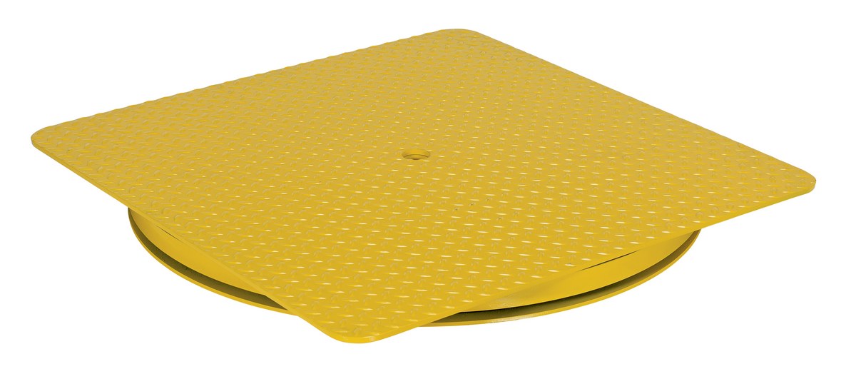 Vestil CA-KP-3636-4 Heavy Duty Square King Pin Carousel 36 in. x 36 in. 4,000 lb. Capacity Yellow