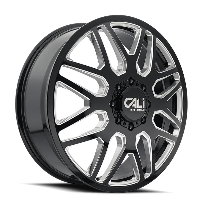 Cali Offroad 9115D INVADER DUALLY Gloss Black Milled Wheel 1