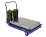 Vestil CART-40-15-DC-PSS Partially Stainless Steel DC Powered Scissor Cart 48 in. x 40 in. 1,500 lb. Capacity Blue / Yellow