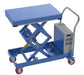Vestil CARTD-1000-2033-DC Steel 12V DC Hydraulic Elevating Cart 20 in. x 33 in. 1,000 lb. Capacity Blue