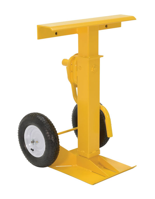 Vestil CJ-BEAM-PN Steel Stabilizing Jack with Pneumatic Wheels 100,000 lb. Static Capacity Yellow