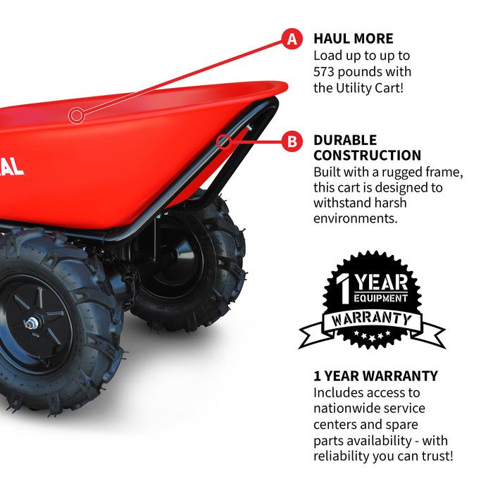 Tomahawk Power Electric Utility Cart 40V Battery-Powered Wheelbarrow 570-lb. Bucket Capacity - Lifestyle View