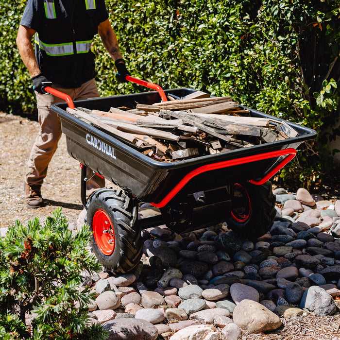 Tomahawk Power Heavy Duty Electric Utility Cart 40V Battery-Powered Wheelbarrow 660-lb. Bucket Capacity - Installation View