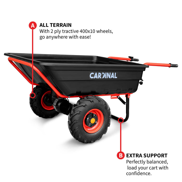 Tomahawk Power Heavy Duty Electric Utility Cart 40V Battery-Powered Wheelbarrow 660-lb. Bucket Capacity - Close-Up