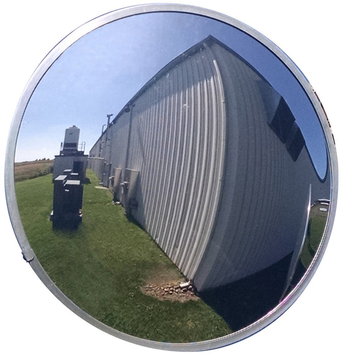 Vestil CNVX-26-O Acrylic Convex Outdoor Mirror 26 in. Diameter 30+ ft. Viewing Distance Silver