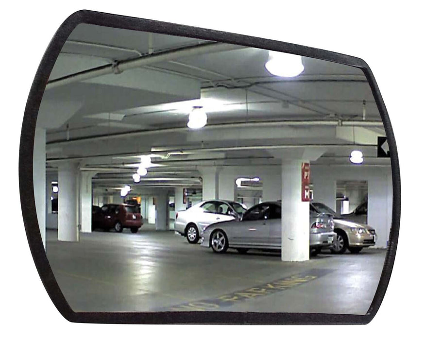 Vestil CNVX-2618 Acrylic Rectangular Convex Indoor Mirror 26 in. Diameter 30+ ft. Viewing Distance Silver