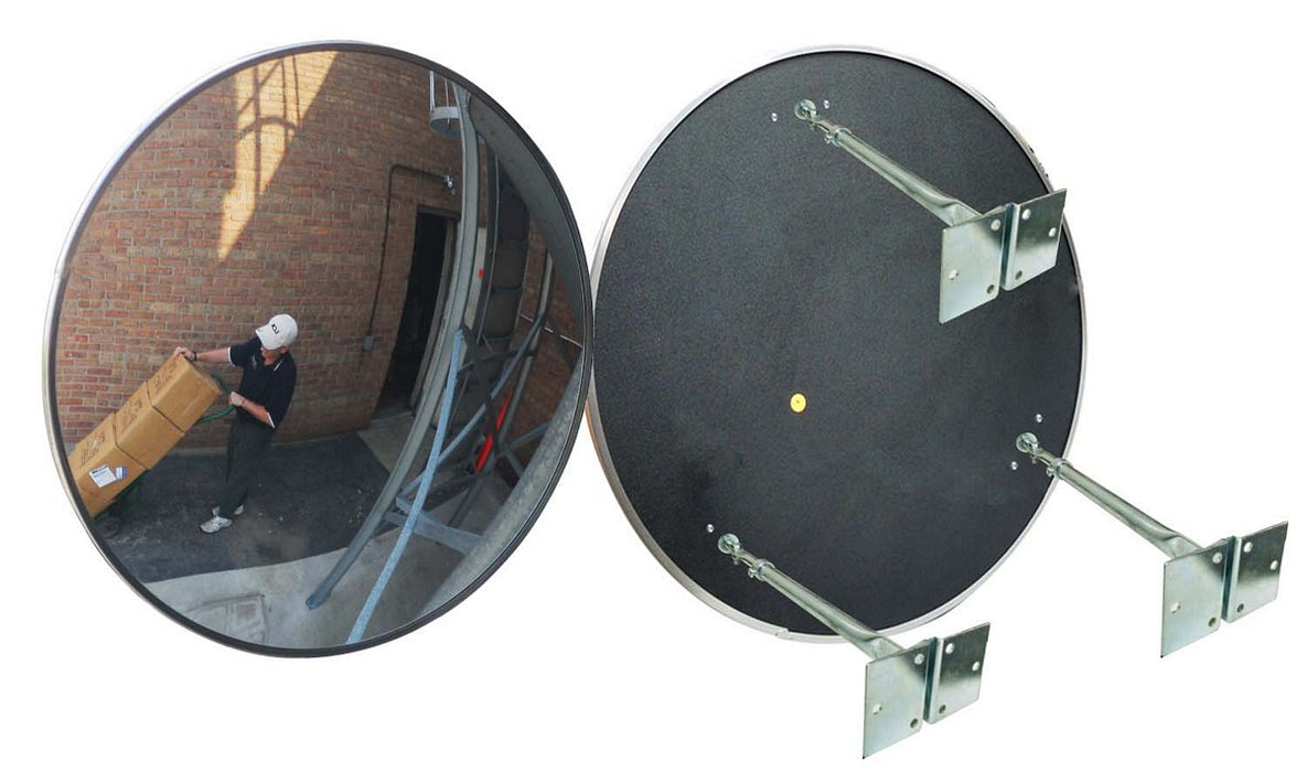 Vestil CNVX-36-O Acrylic Convex Outdoor Mirror 36 in. Diameter 40+ ft. Viewing Distance Silver