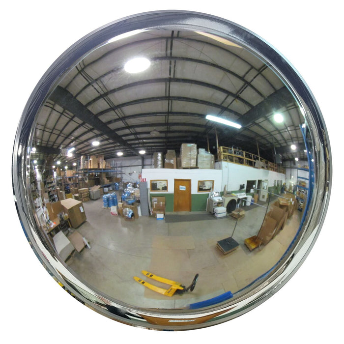 Vestil CNVX-W-32 Acrylic Deep Indoor Convex Mirror 36 in. Diameter 40+ ft. Viewing Distance Silver