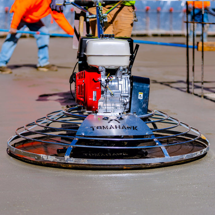 Tomahawk Power Heavy-Duty Float Pan for Concrete Power Trowels – Premium Steel for Concrete Finishing - Detail View