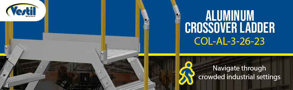 Vestil COL-AL-3-26-23 aluminum crossover ladder feature overview 4