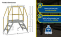 Vestil COL-AL-3-26-23 aluminum crossover ladder feature overview 1