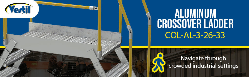 Vestil COL-AL-3-26-33 aluminum crossover ladder feature overview 3
