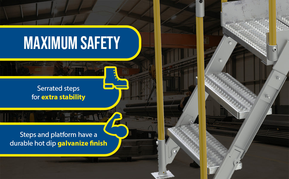 Vestil COL-AL-3-26-33 aluminum crossover ladder feature overview 1