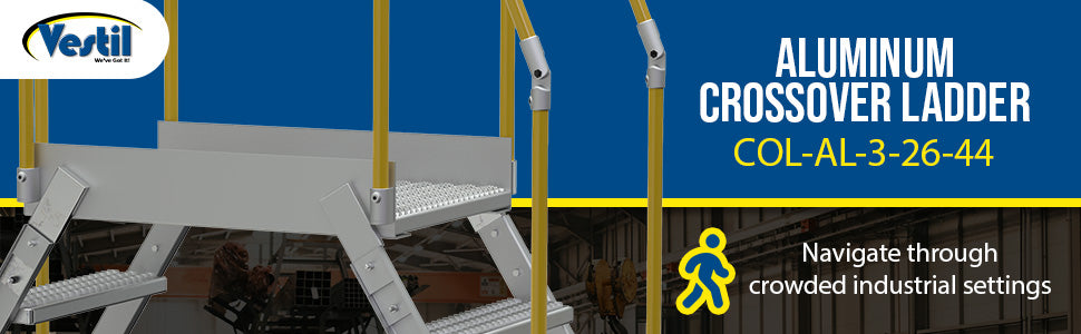 Vestil COL-AL-3-26-44 aluminum crossover ladder feature overview 4