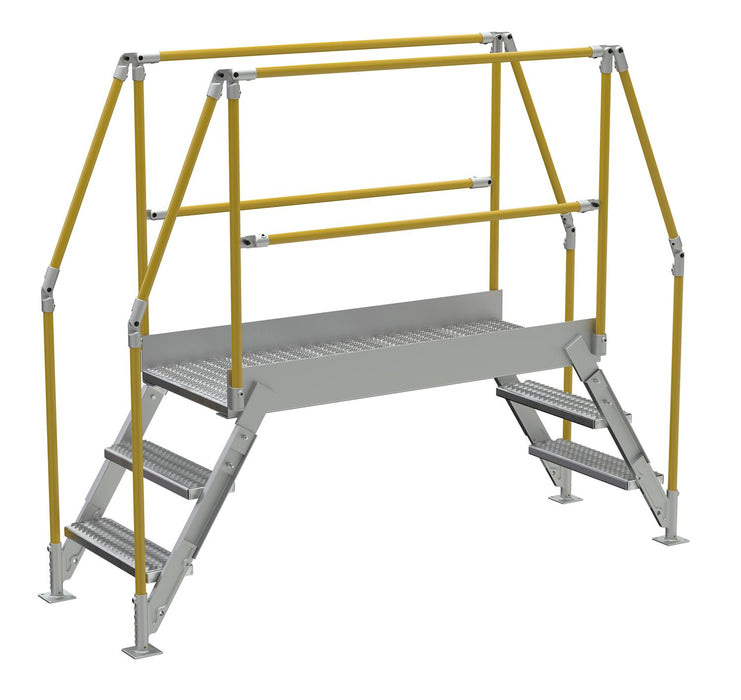 Vestil COL-AL-3-26-44 Aluminum Crossover Ladder 3 Step 60 x 29-1/8 in. Platform 500 lb. Capacity Silver