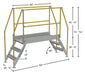 Vestil COL-AL-3-26-44 aluminum crossover ladder dimensions diagram