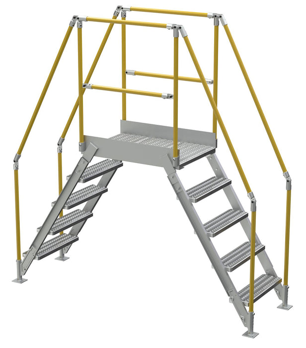 Vestil COL-AL-5-46-23 Aluminum Crossover Ladder 5 Step 36 x 29-1/8 in. Platform 500 lb. Capacity Silver
