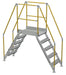 Vestil COL-AL-5-46-23 Aluminum Crossover Ladder 5 Step 36 x 29-1/8 in. Platform 500 lb. Capacity Silver