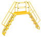 Vestil COLA-6-56-56 Steel Alternating Crossover Ladder 20 Step 56 Degrees 150 in. x 115 in. 350 lb. Capacity Yellow