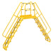 Vestil COLA-7-56-44 Steel Alternating Crossover Ladder 24 Step 56 Degrees 154 in. x 127 in. 350 lb. Capacity Yellow