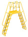 Vestil COLA-7-68-44 Steel Alternating Crossover Ladder 24 Step 68 Degrees 112 in. x 127 in. 350 lb. Capacity Yellow