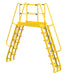 Vestil COLA-7-68-56 Steel Alternating Crossover Ladder 24 Step 68 Degrees 126 in. x 127 in. 350 lb. Capacity Yellow