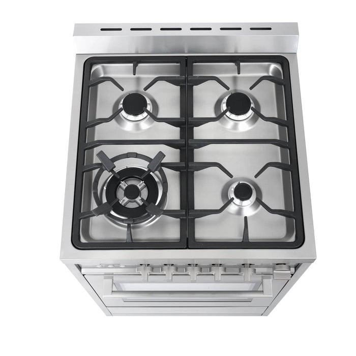 Cosmo 24-Inch 2.73 Cu. Ft. Single Oven Gas Range with 4 Burner Cooktop in Stainless Steel (COS-244AGC) Cosmo
