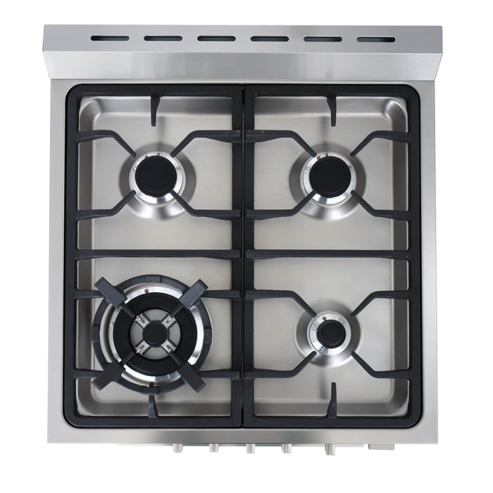 Cosmo 24-Inch 2.73 Cu. Ft. Single Oven Gas Range with 4 Burner Cooktop in Stainless Steel (COS-244AGC) Cosmo