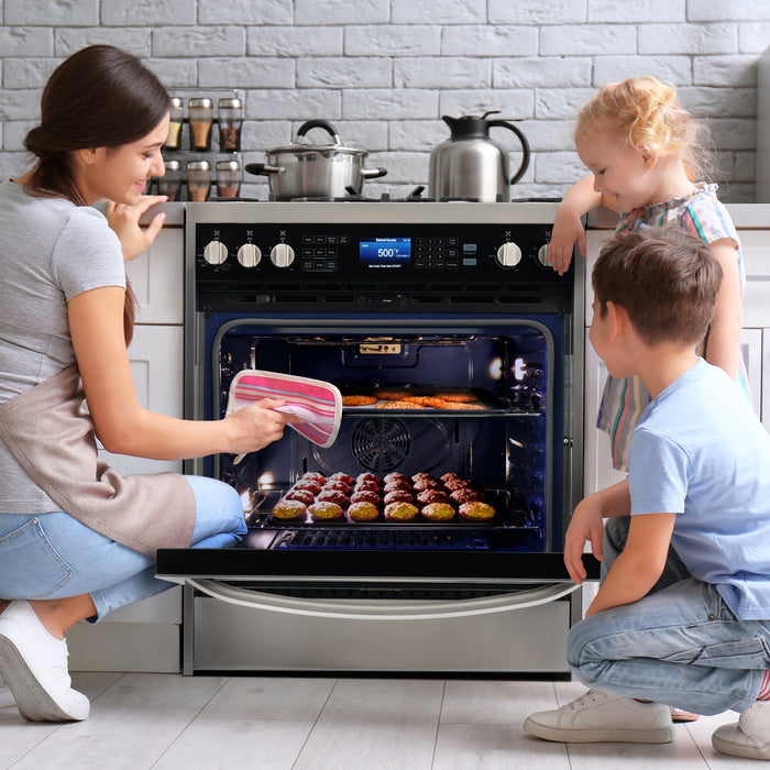 Cosmo 4-Piece Appliance Package - 30-Inch Dual Fuel Range, Dishwasher, Refrigerator with Water Dispenser and Over-the-Range Microwave in Stainless Steel (COS-4PKG-684) Cosmo