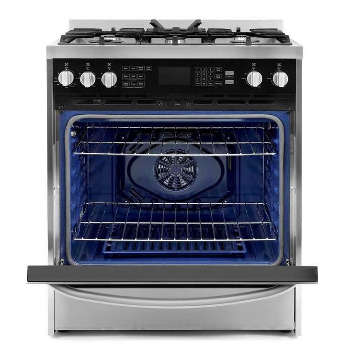 Cosmo 4-Piece Appliance Package - 30-Inch Dual Fuel Range, Wall Mount Range Hood, Dishwasher and Refrigerator in Stainless Steel (COS-4PKG-182) Cosmo