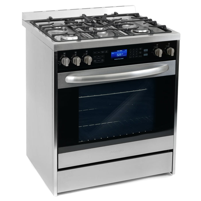 Cosmo 4-Piece Appliance Package - 30-Inch Dual Fuel Range, Wall Mount Range Hood, Dishwasher and Refrigerator in Stainless Steel (COS-4PKG-038) Cosmo