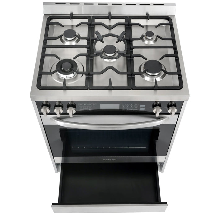 Cosmo 4-Piece Appliance Package - 30-Inch Dual Fuel Range, Wall Mount Range Hood, Dishwasher and Refrigerator in Stainless Steel (COS-4PKG-180) Cosmo