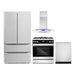 Cosmo 4-Piece Appliance Package - 30-Inch Dual Fuel Range, Island Range Hood, Dishwasher and Refrigerator in Stainless Steel (COS-4PKG-039) Cosmo